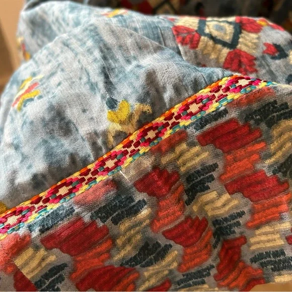 Soft Surroundings San Remo Boho Embroidered Gypsy Peasant Maxi Dress - Picture 7 of 13